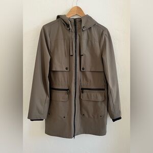 Sam Edelman Women's Size Small Anorak Windbreaker Hooded Rain Jacket Brown